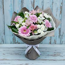 Букет цветов из:  Герберы, Альстромерии и Хризантемы в Лыткарино