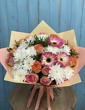Букет цветов из:  Розы, Герберы и Хризантемы #REPLACE_PRED# Лыткарино