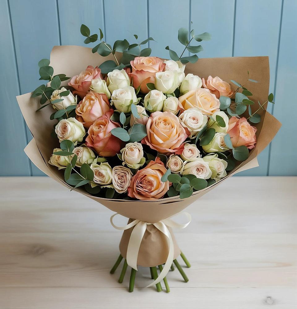 Букет цветов из: Альстромерии и Розы в Лыткарино