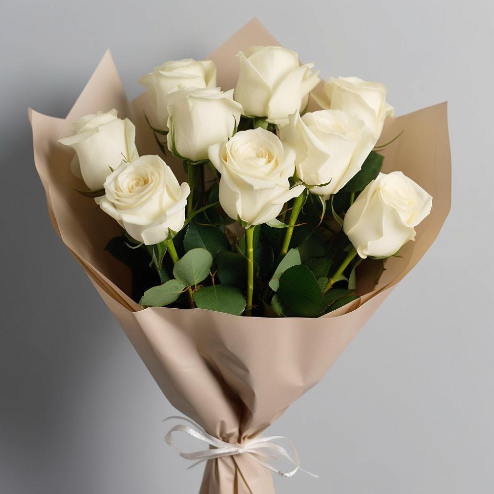 Букет 9 Белых роз Эдлесс Лав в Лыткарино