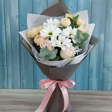 Букет цветов из:  Хризантемы и Розы в Лыткарино