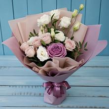 Букет цветов из:  Розы и Лизиантусы #REPLACE_PRED# Лыткарино