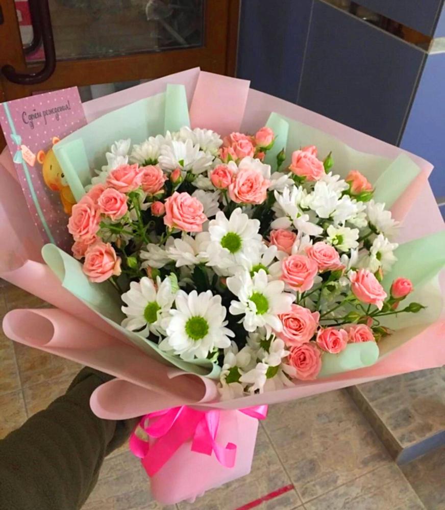 Букет цветов из: Розы и Хризантемы в Лыткарино