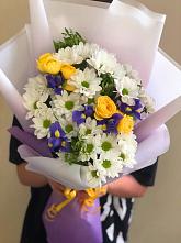 Букет цветов из:  Ирисы, Хризантемы и Розы #REPLACE_PRED# Лыткарино