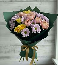 Букет цветов из:  Хризантемы и Розы в Лыткарино