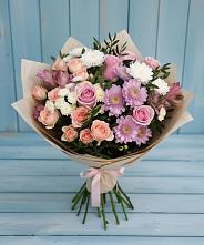 Букет цветов из:  Хризантемы, Розы и Альстромерии в Лыткарино