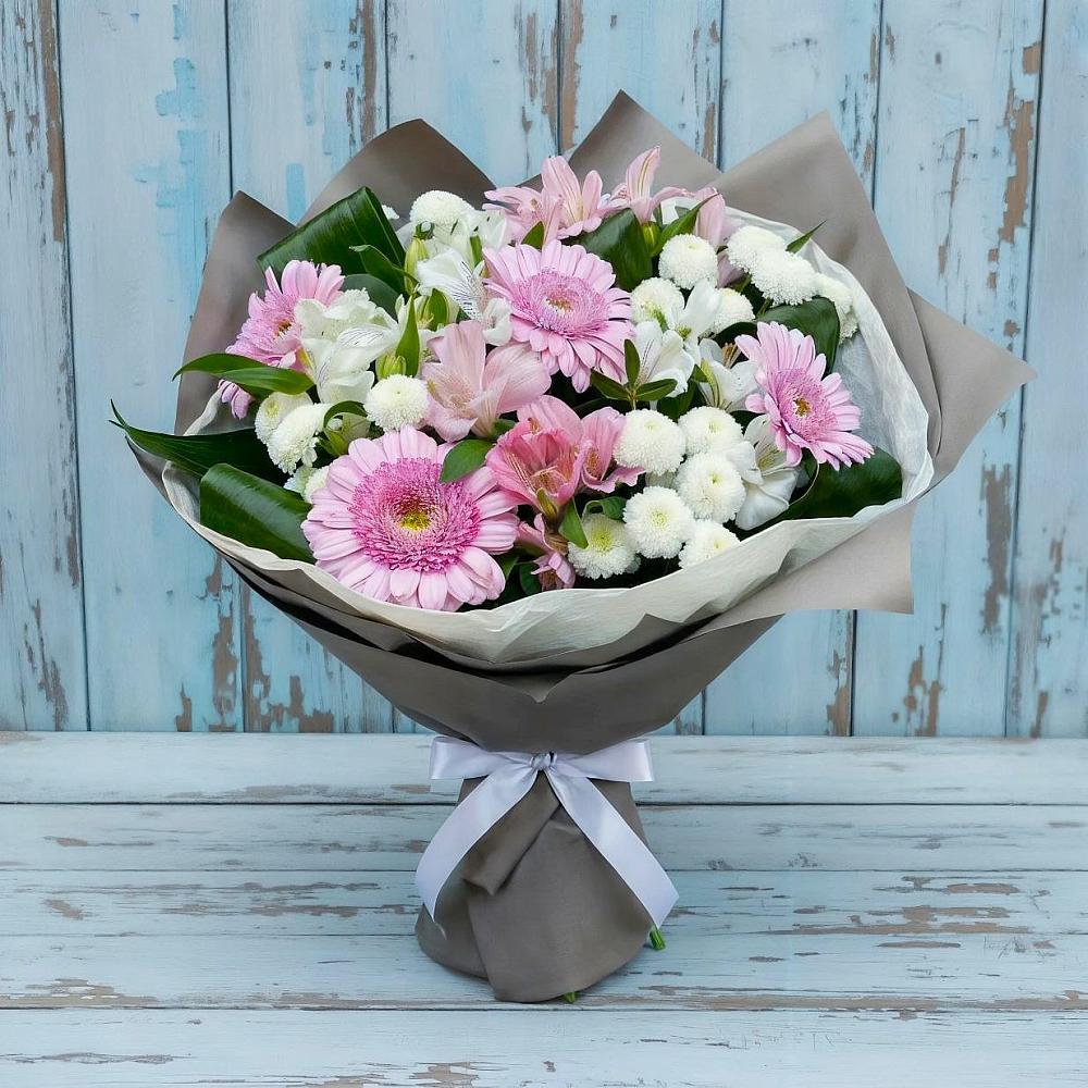 Букет цветов из: Герберы, Альстромерии и Хризантемы в Лыткарино
