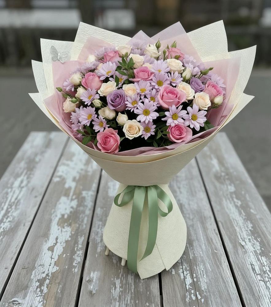 Букет цветов из: Розы и Хризантемы в Лыткарино